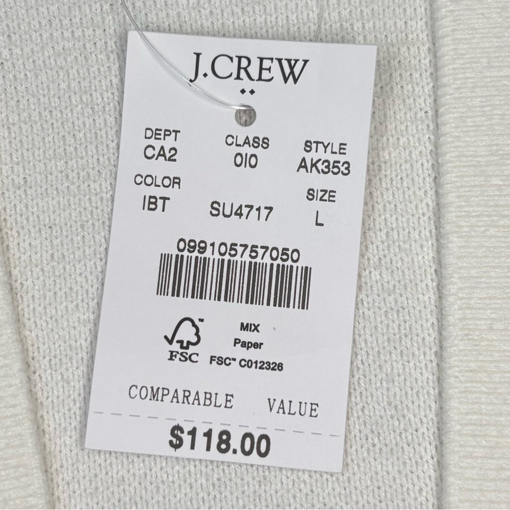 J. Crew Women's White and Black Open Front Cardigan Sweater - Picture 8 of 8